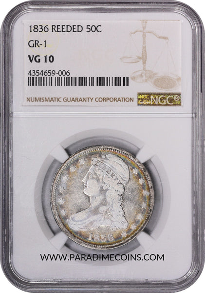 1836 50C REEDED EDGE VG10 NGC - Paradime Coins | PCGS NGC CACG CAC Rare US Numismatic Coins For Sale