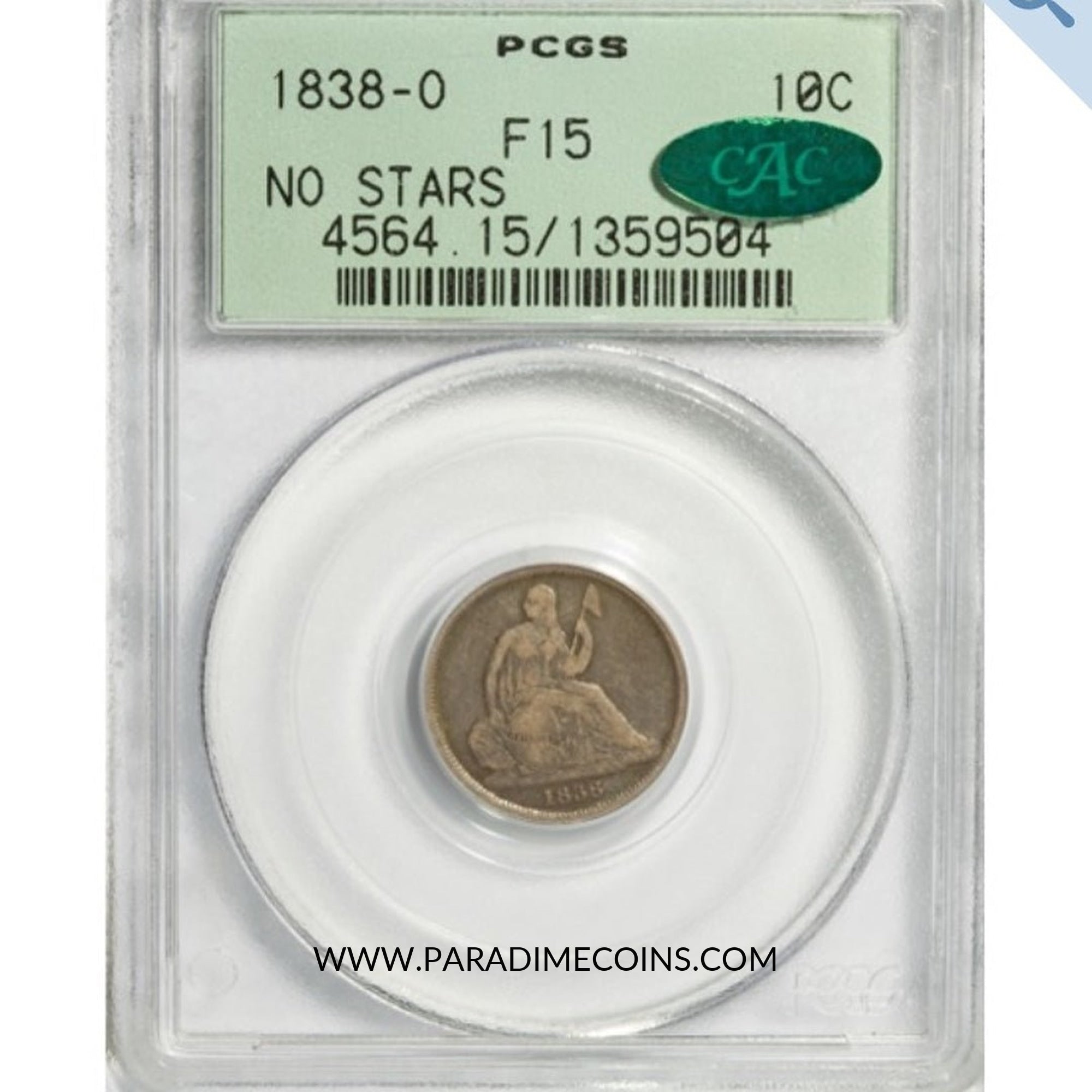 1838-O 10C F15 PCGS CAC - Paradime Coins | PCGS NGC CACG CAC Rare US Numismatic Coins For Sale