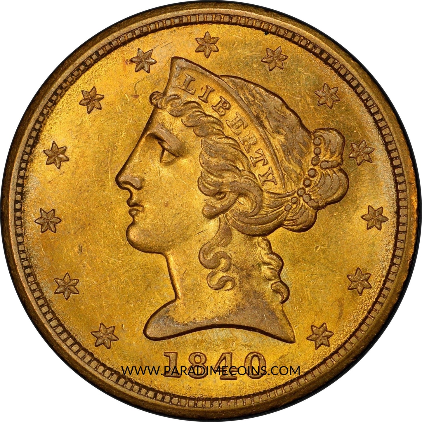 1840 $5 MS62 PCGS CAC - Paradime Coins | PCGS NGC CACG CAC Rare US Numismatic Coins For Sale