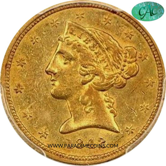 1842-O $5 AU55 PCGS CAC - Paradime Coins | PCGS NGC CACG CAC Rare US Numismatic Coins For Sale