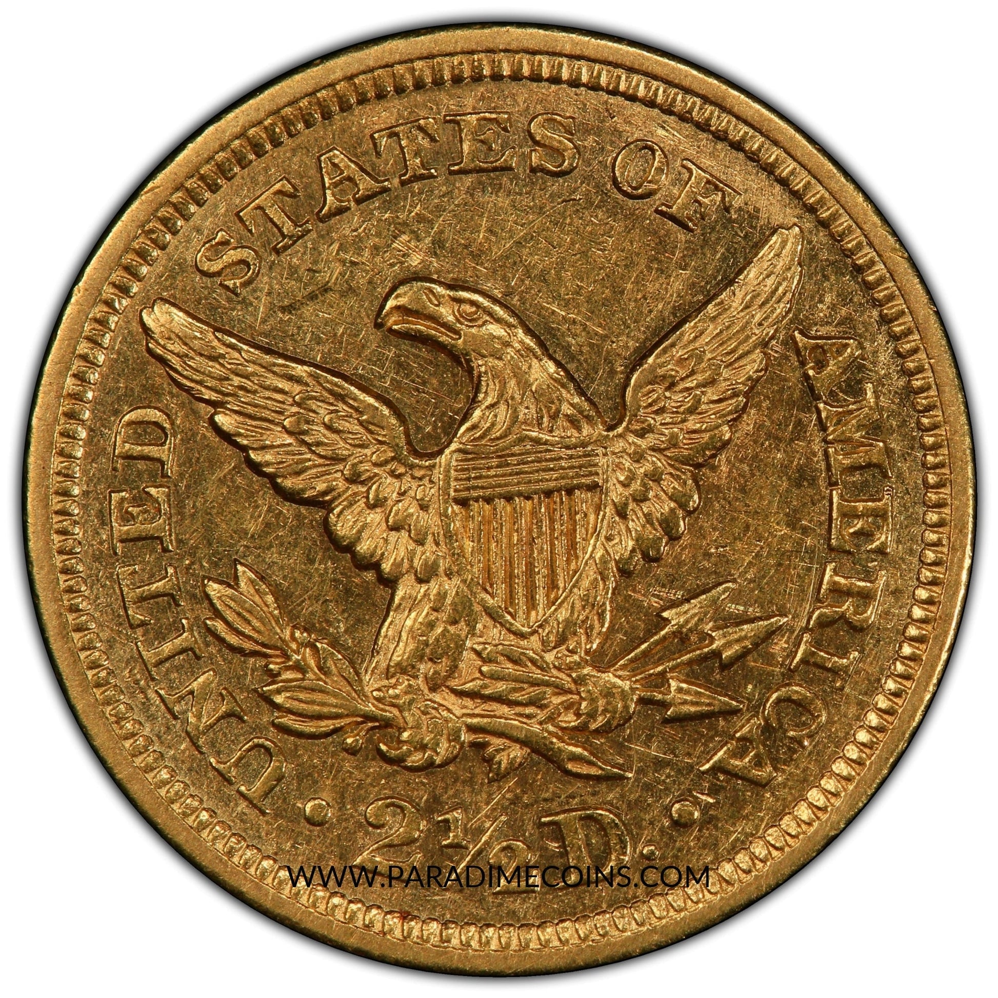 1842 $2.5 AU58 PCGS - Paradime Coins | PCGS NGC CACG CAC Rare US Numismatic Coins For Sale