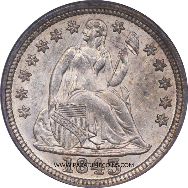 1843 10C MS64 OGH PCGS CAC - Paradime Coins US Coins For Sale