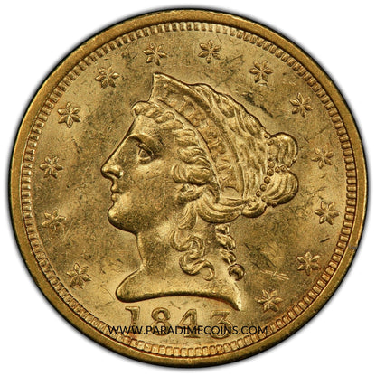 1843 $2.5 MS63 PCGS - Paradime Coins | PCGS NGC CACG CAC Rare US Numismatic Coins For Sale