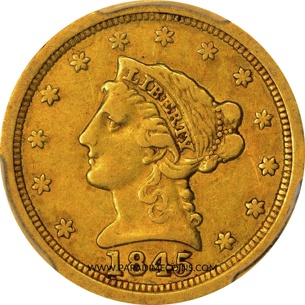 1845-O $2.5 VF35 PCGS CAC - Paradime Coins | PCGS NGC CACG CAC Rare US Numismatic Coins For Sale
