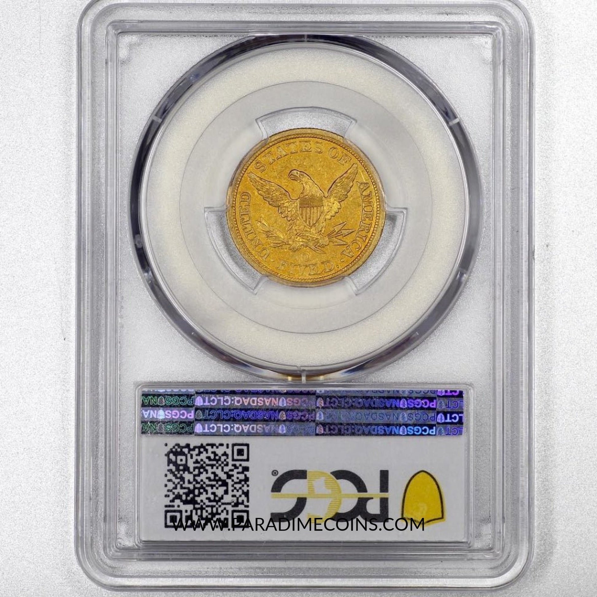 1845-O $5 AU53 PCGS EX ASHLAND CITY/ BLUE HILL - Paradime Coins | PCGS NGC CACG CAC Rare US Numismatic Coins For Sale