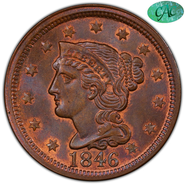 1846 1C TALL MS66 BN PCGS CAC - Paradime Coins US Coins For Sale