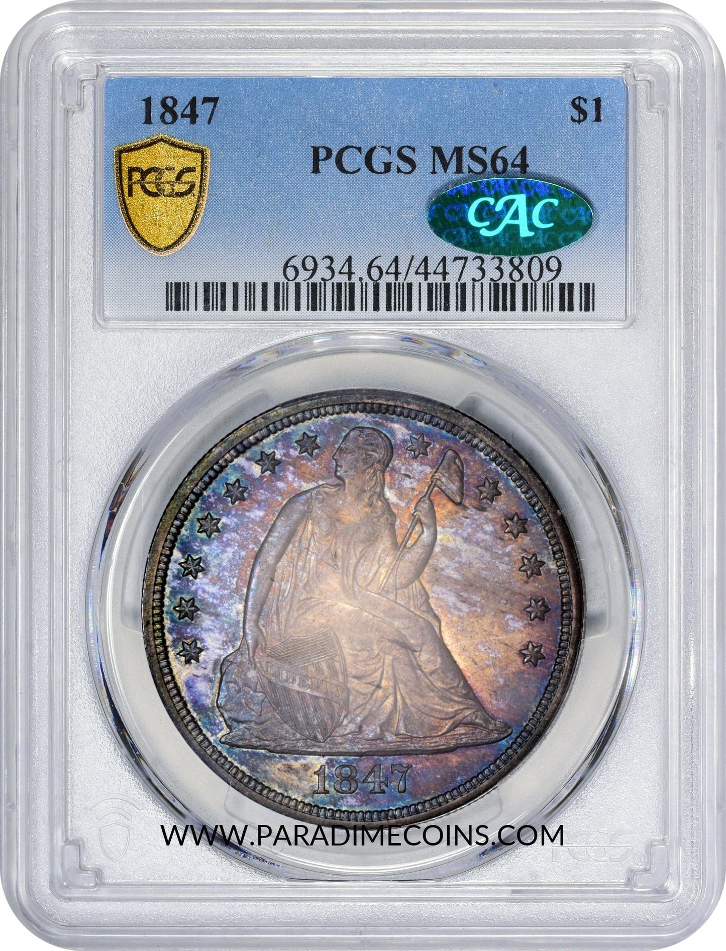 1847 $1 MS64 PCGS CAC - Paradime Coins | PCGS NGC CACG CAC Rare US Numismatic Coins For Sale