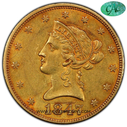 1847 $10 AU58 PCGS CAC - Paradime Coins | PCGS NGC CACG CAC Rare US Numismatic Coins For Sale