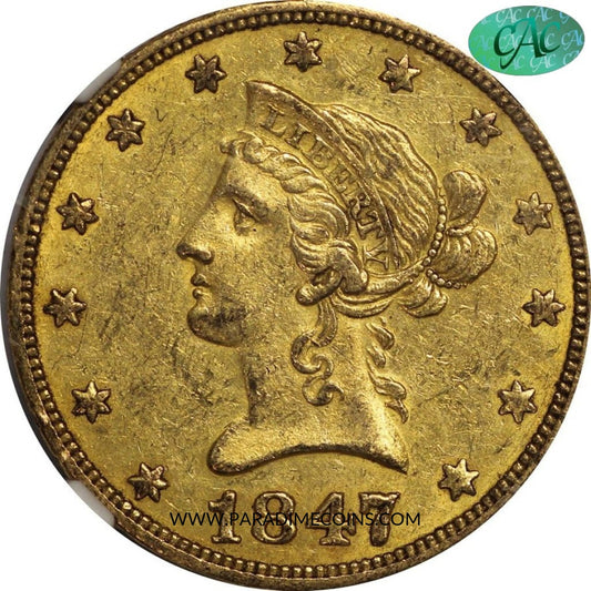 1847-O $10 AU58 NGC CAC - Paradime Coins | PCGS NGC CACG CAC Rare US Numismatic Coins For Sale