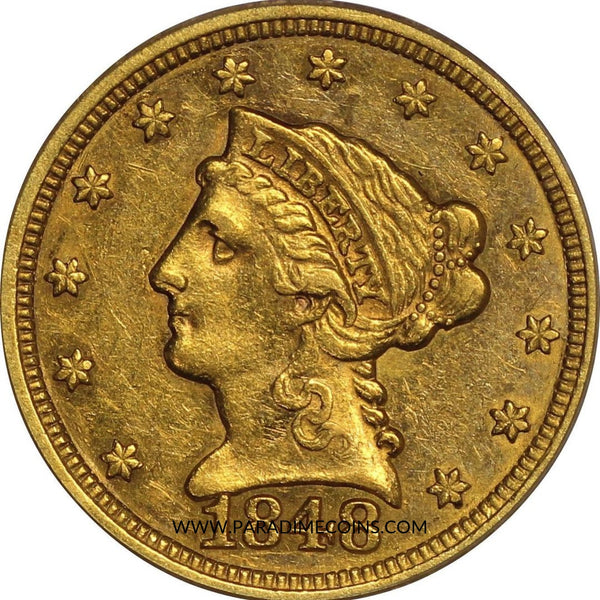 1848 $2.5 AU50 OGH PCGS CAC - Paradime Coins | PCGS NGC CACG CAC Rare US Numismatic Coins For Sale