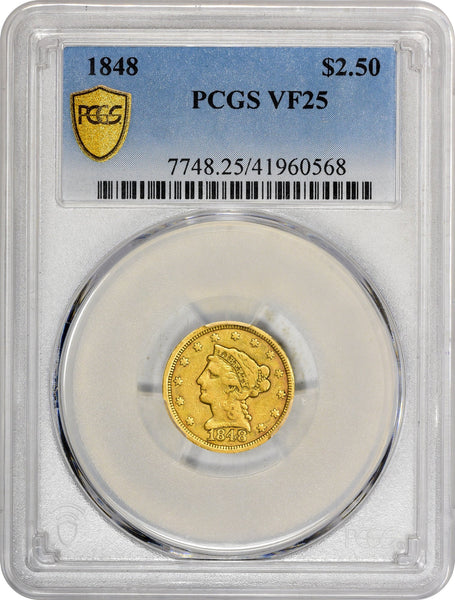1848 $2.5 VF25 PCGS - Paradime Coins | PCGS NGC CACG CAC Rare US Numismatic Coins For Sale