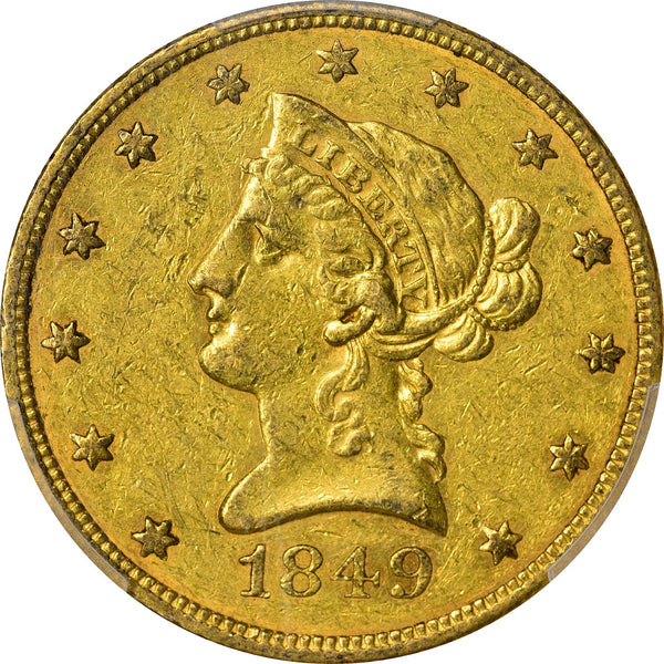 1849 $10 AU53 PCGS - Paradime Coins | PCGS NGC CACG CAC Rare US Numismatic Coins For Sale