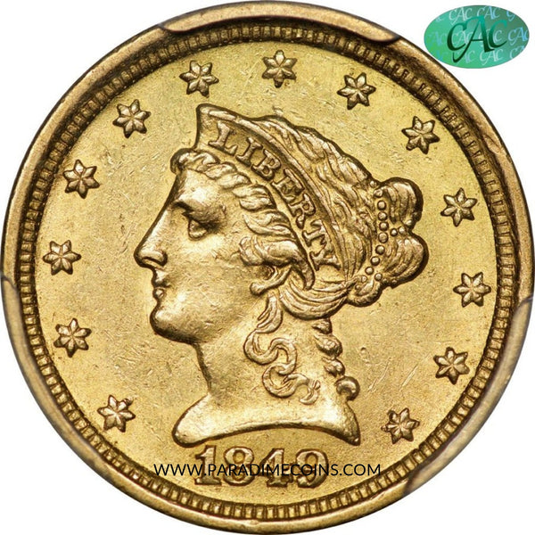 1849-D $2.5 AU58 PCGS CAC - Paradime Coins | PCGS NGC CACG CAC Rare US Numismatic Coins For Sale