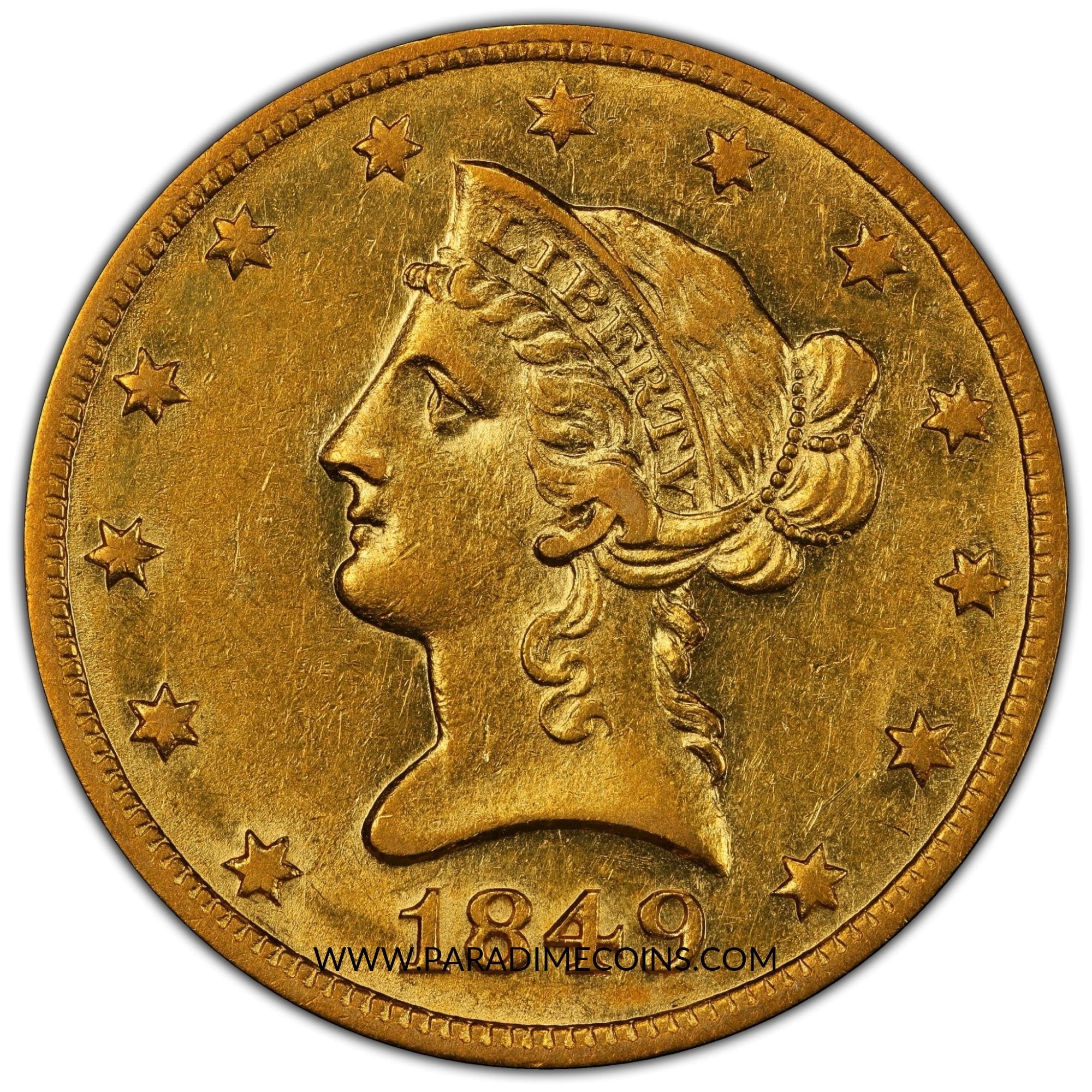 1849-O $10 AU55 PCGS - Paradime Coins | PCGS NGC CACG CAC Rare US Numismatic Coins For Sale