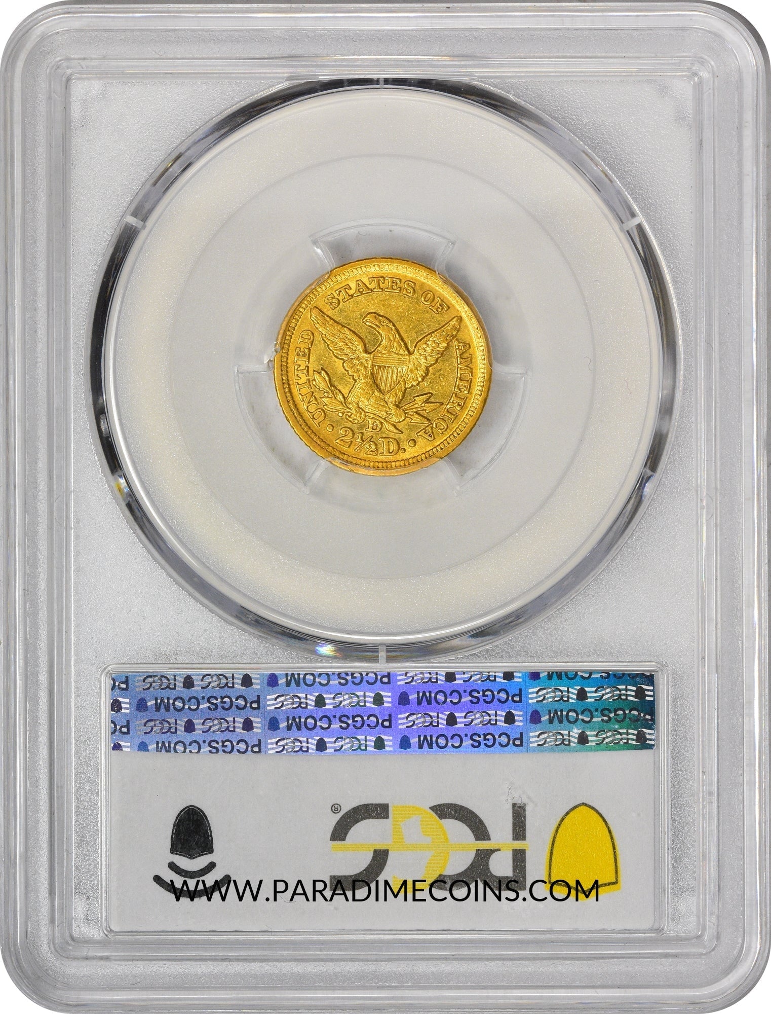 1850-D $2.5 AU58 PCGS CAC - Paradime Coins | PCGS NGC CACG CAC Rare US Numismatic Coins For Sale