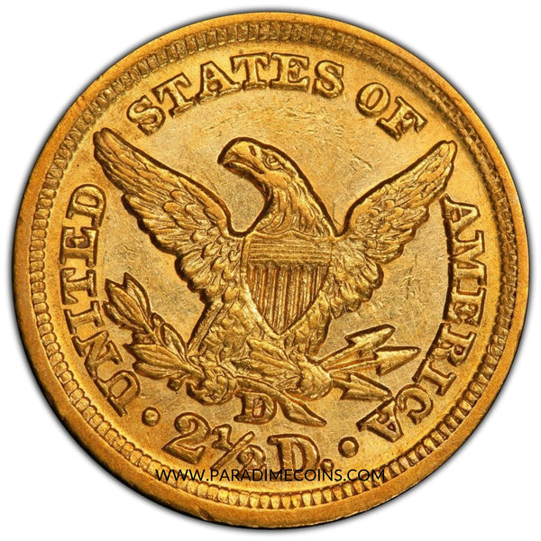 1850-D $2.5 AU58 PCGS CAC - Paradime Coins | PCGS NGC CACG CAC Rare US Numismatic Coins For Sale