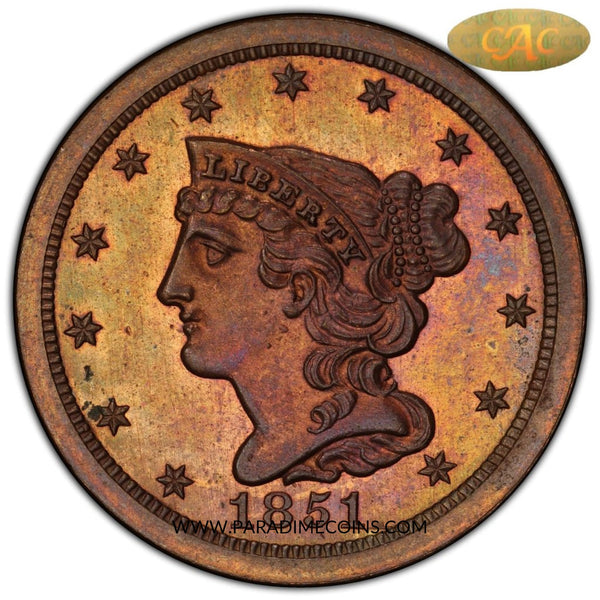1851 1/2C PR64 BN PCGS GOLD CAC - Paradime Coins | PCGS NGC CACG CAC Rare US Numismatic Coins For Sale