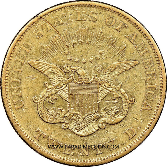 1851-O $20 AU55 NGC REV WIRE STRUCK THRU MINT ERROR - Paradime Coins | PCGS NGC CACG CAC Rare US Numismatic Coins For Sale