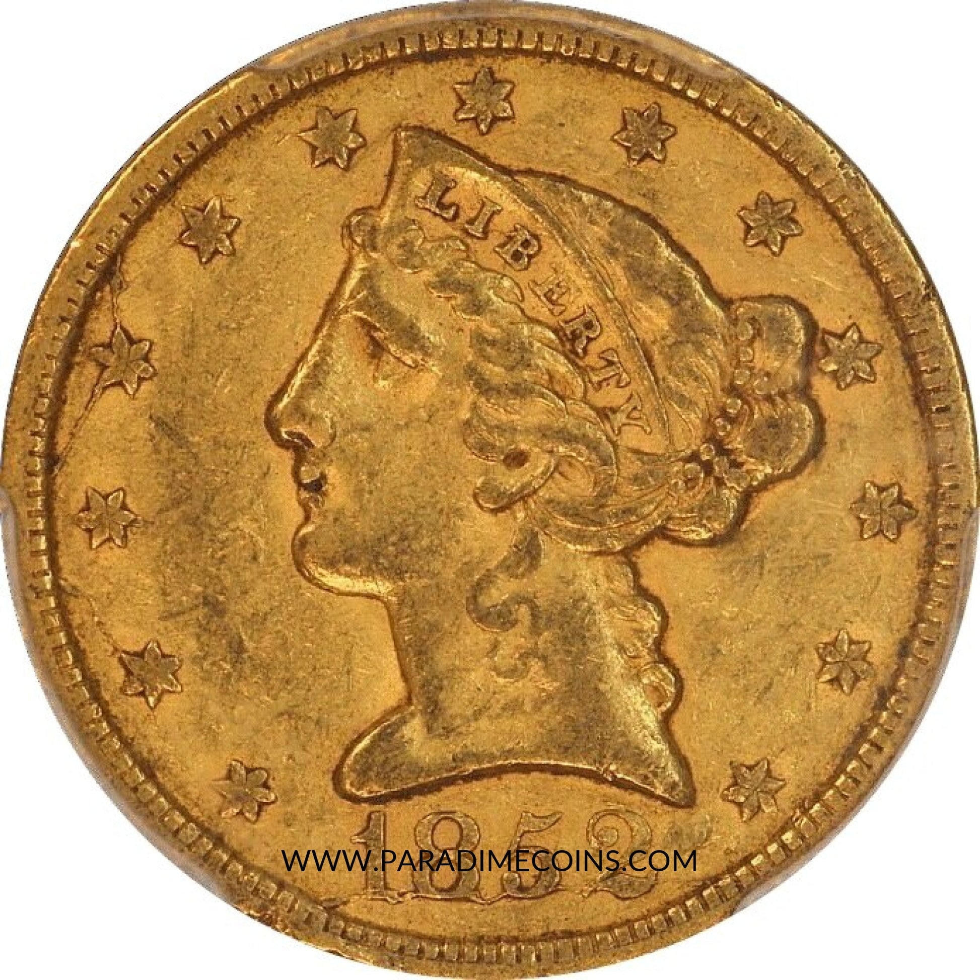 1852 $5 AU50 PCGS - Paradime Coins | PCGS NGC CACG CAC Rare US Numismatic Coins For Sale