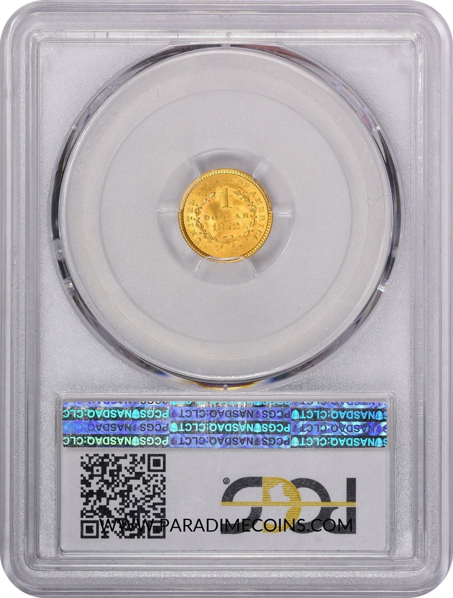 1852 G$1 MS65 PCGS CAC - Paradime Coins | PCGS NGC CACG CAC Rare US Numismatic Coins For Sale