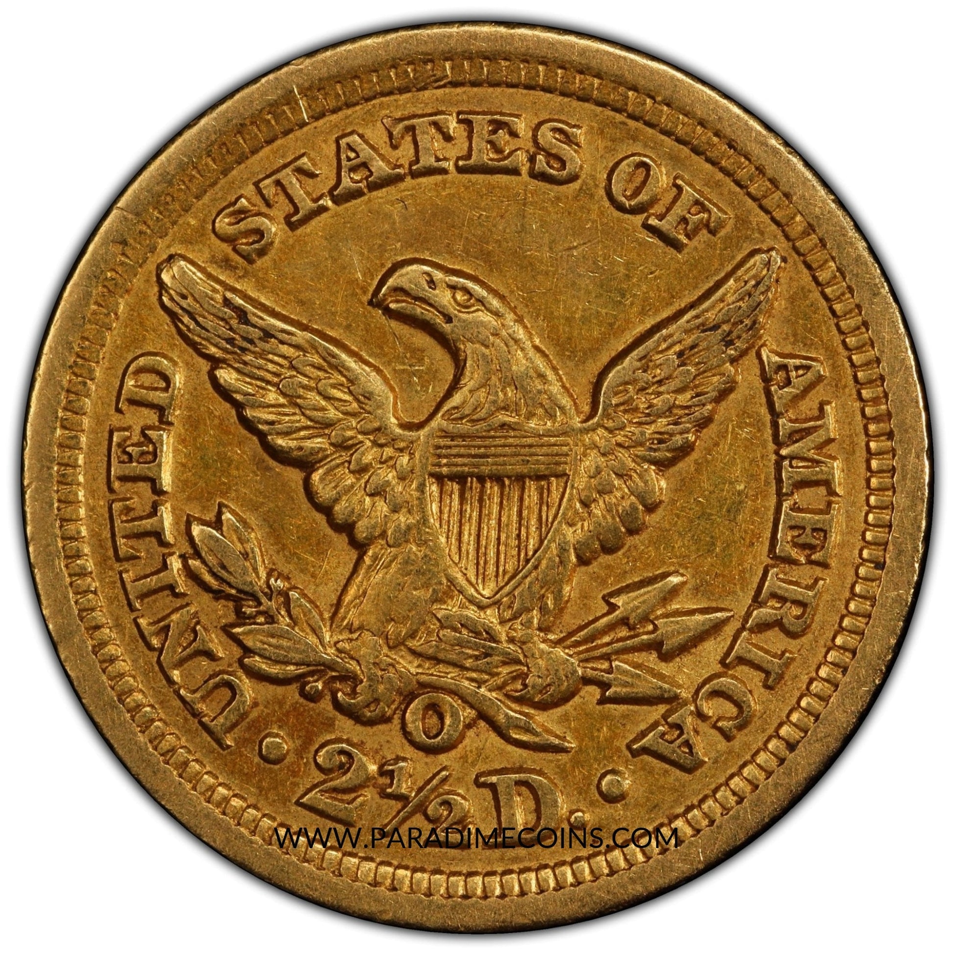 1852-O $2.5 AU58 PCGS CAC - Paradime Coins | PCGS NGC CACG CAC Rare US Numismatic Coins For Sale