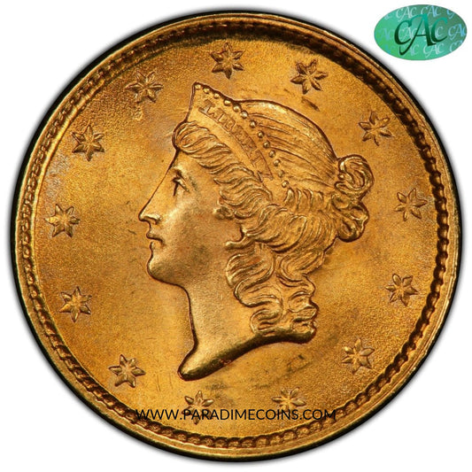 1853 G$1 MS66 PCGS CAC - Paradime Coins | PCGS NGC CACG CAC Rare US Numismatic Coins For Sale