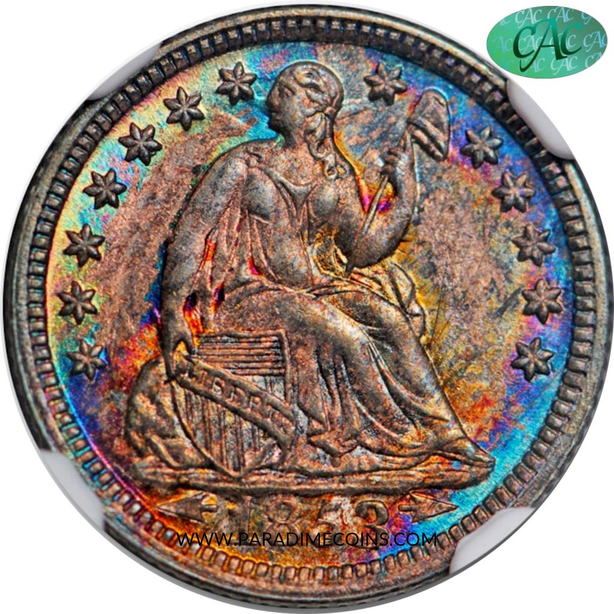1853 H10C ARROWS MS65 NGC CAC - Paradime Coins | PCGS NGC CACG CAC Rare US Numismatic Coins For Sale