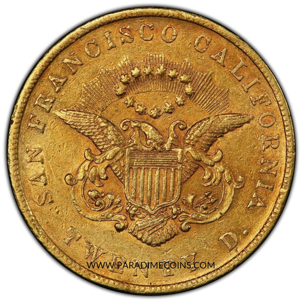 1854 $20 KELLOGG AU58+ PCGS CAC - Paradime Coins | PCGS NGC CACG CAC Rare US Numismatic Coins For Sale