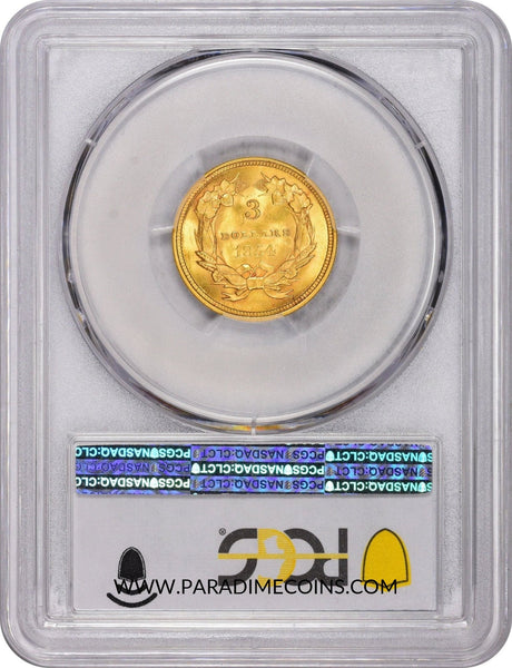 1854 $3 MS64 PCGS - Paradime Coins US Coins For Sale