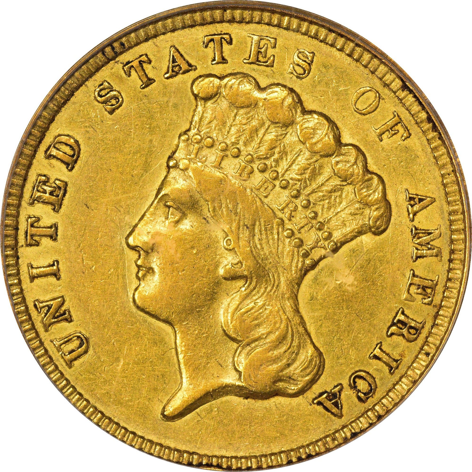 1854-O $3 AU50 PCGS CAC - Paradime Coins | PCGS NGC CACG CAC Rare US Numismatic Coins For Sale