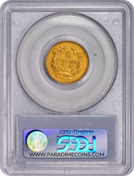1854-O $3 AU50 PCGS CAC - Paradime Coins | PCGS NGC CACG CAC Rare US Numismatic Coins For Sale