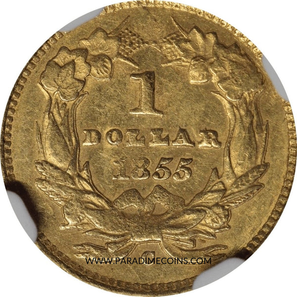 1855-C G$1 AU55 NGC CAC - Paradime Coins | PCGS NGC CACG CAC Rare US Numismatic Coins For Sale