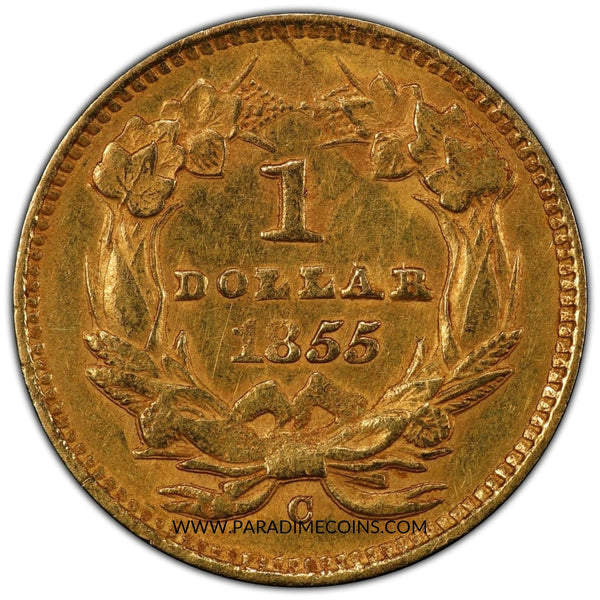 1855-C G$1 AU55 PCGS CAC - Paradime Coins | PCGS NGC CACG CAC Rare US Numismatic Coins For Sale