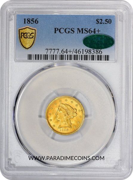 1856 $2.5 MS64+ PCGS CAC - Paradime Coins | PCGS NGC CACG CAC Rare US Numismatic Coins For Sale