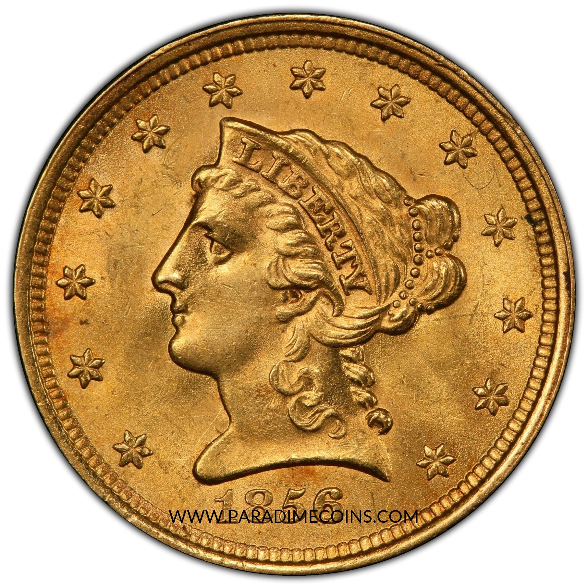 1856 $2.5 MS64+ PCGS CAC - Paradime Coins | PCGS NGC CACG CAC Rare US Numismatic Coins For Sale