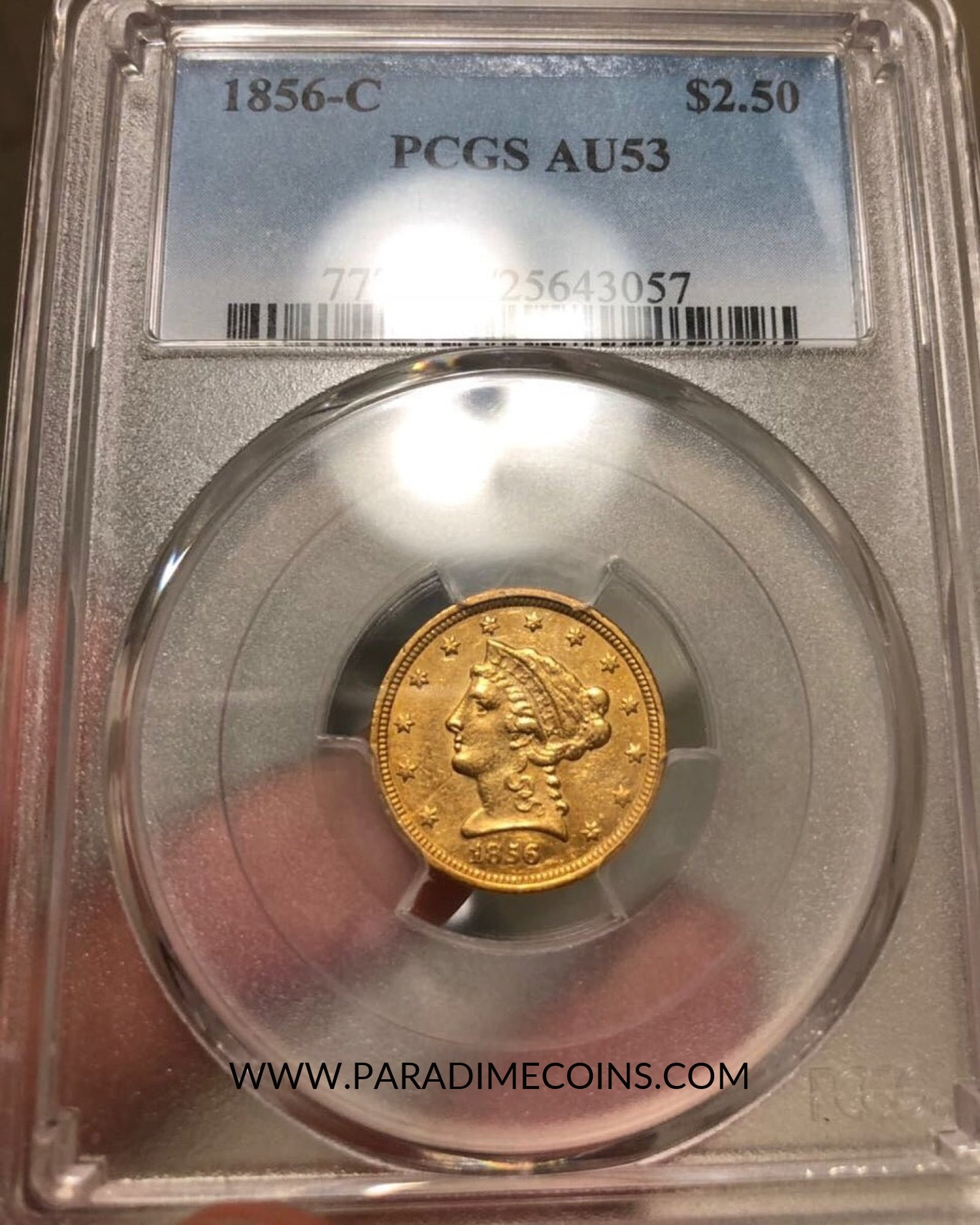 1856-C $2.5 AU53 PCGS - Paradime Coins | PCGS NGC CACG CAC Rare US Numismatic Coins For Sale