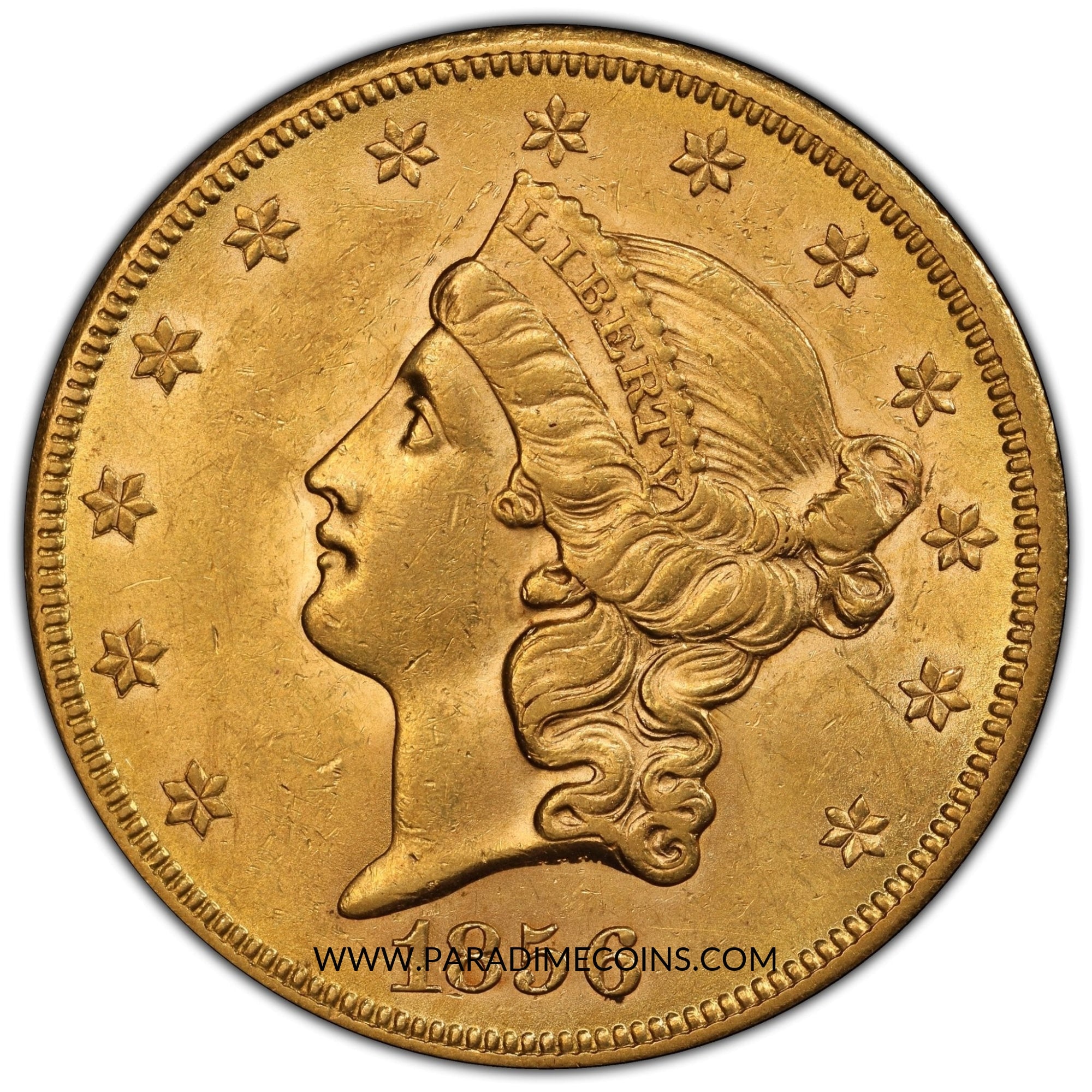 1856-S $20 AU58 PCGS - Paradime Coins | PCGS NGC CACG CAC Rare US Numismatic Coins For Sale
