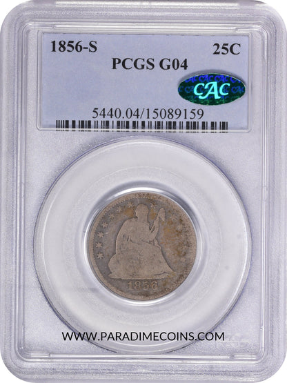 1856-S 25C G04 PCGS CAC - Paradime Coins | PCGS NGC CACG CAC Rare US Numismatic Coins For Sale