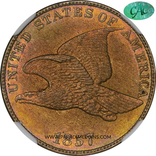 1857 1C FLYING EAGLE MS64 NGC CAC - Paradime Coins | PCGS NGC CACG CAC Rare US Numismatic Coins For Sale