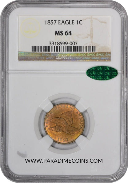 1857 1C FLYING EAGLE MS64 NGC CAC - Paradime Coins | PCGS NGC CACG CAC Rare US Numismatic Coins For Sale