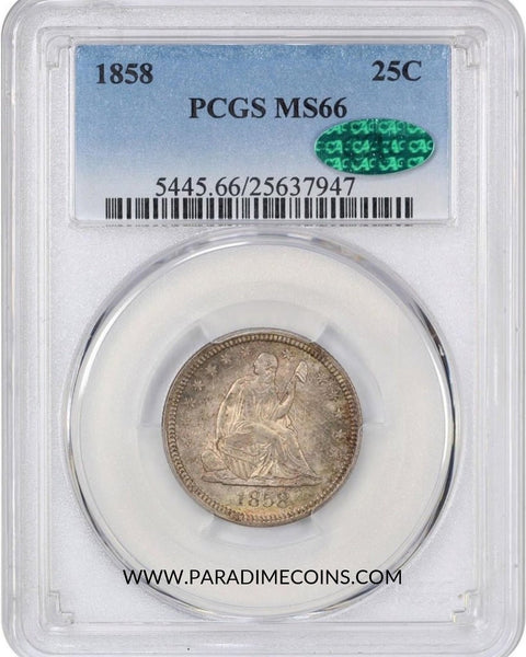 1858 25C MS66 PCGS CAC - Paradime Coins | PCGS NGC CACG CAC Rare US Numismatic Coins For Sale