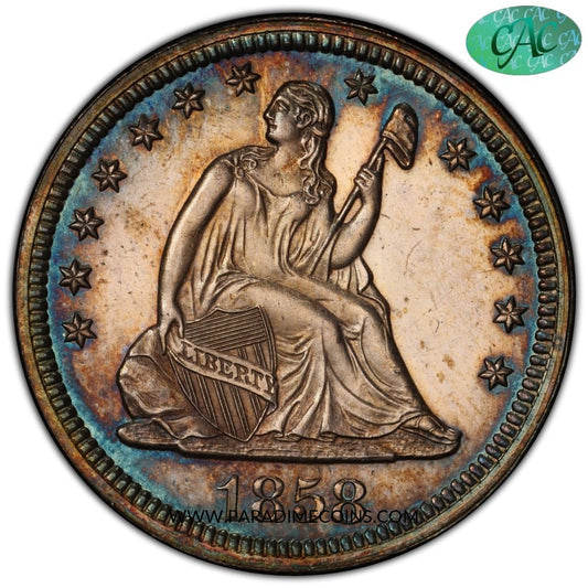 1858 25C PR64 PCGS CAC - Paradime Coins | PCGS NGC CACG CAC Rare US Numismatic Coins For Sale