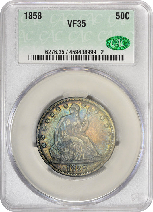 1858 50C VF35 CACG - Paradime Coins | PCGS NGC CACG CAC Rare US Numismatic Coins For Sale