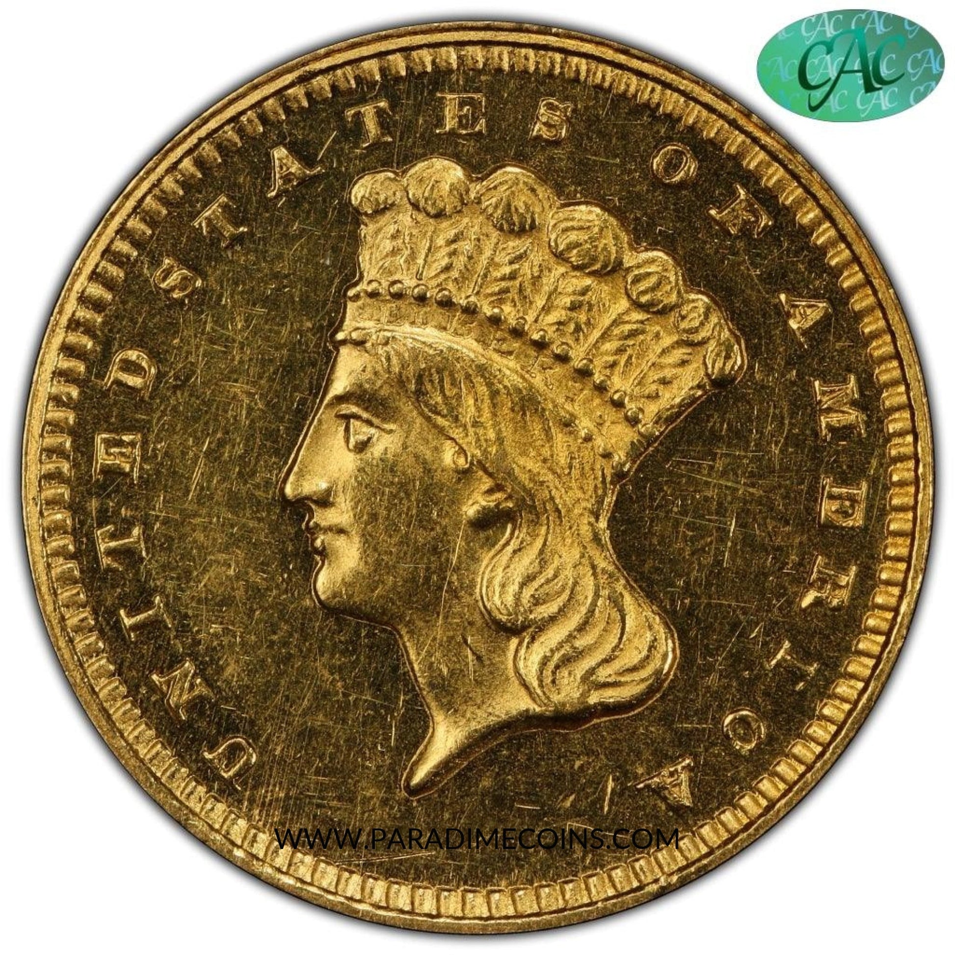 1858 G$1 PR62 PCGS CAC EX BASS - Paradime Coins | PCGS NGC CACG CAC Rare US Numismatic Coins For Sale
