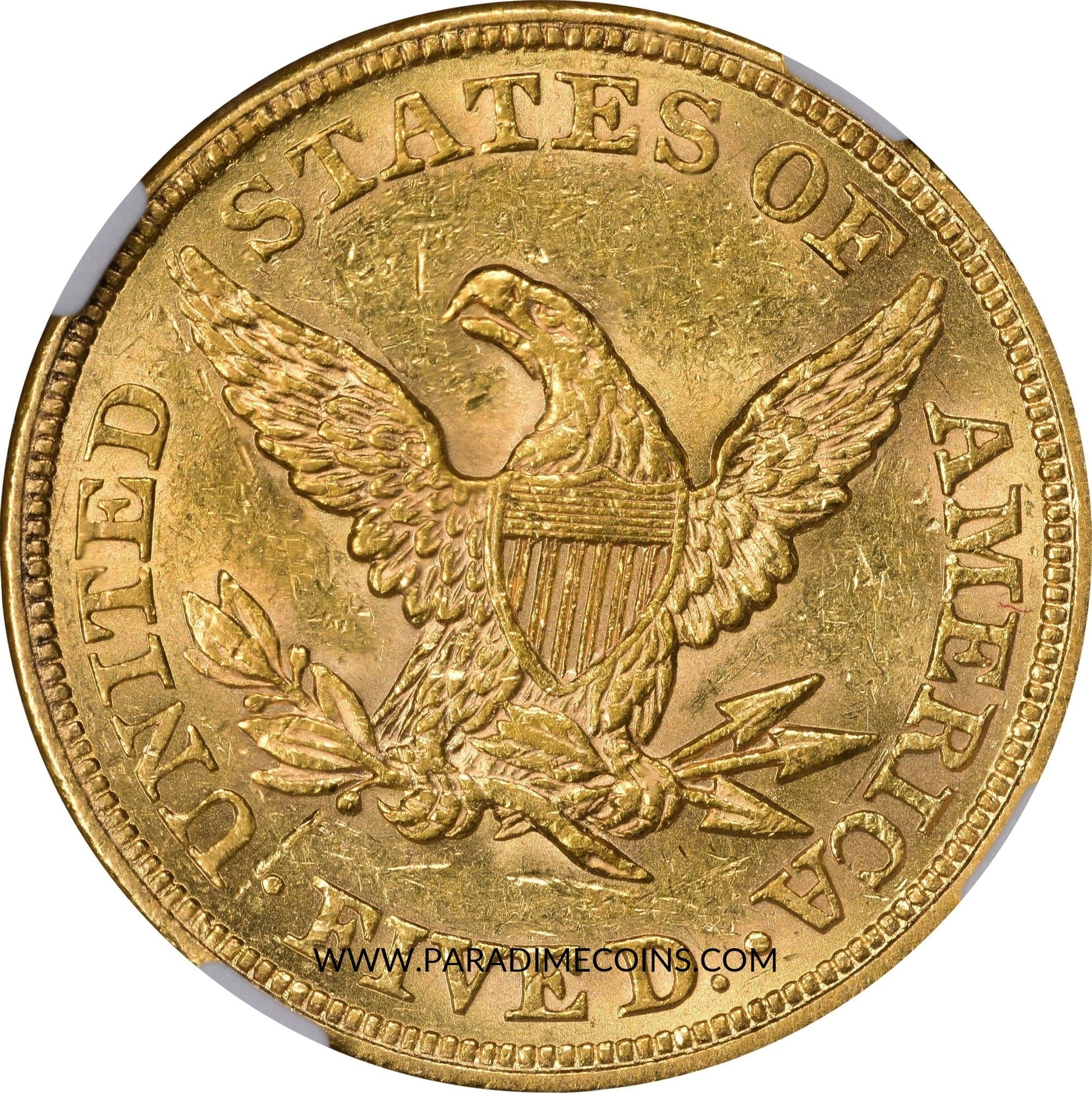 1859 $5 MS61 NGC  - Paradime Coins | PCGS NGC CACG CAC Rare US Numismatic Coins For Sale