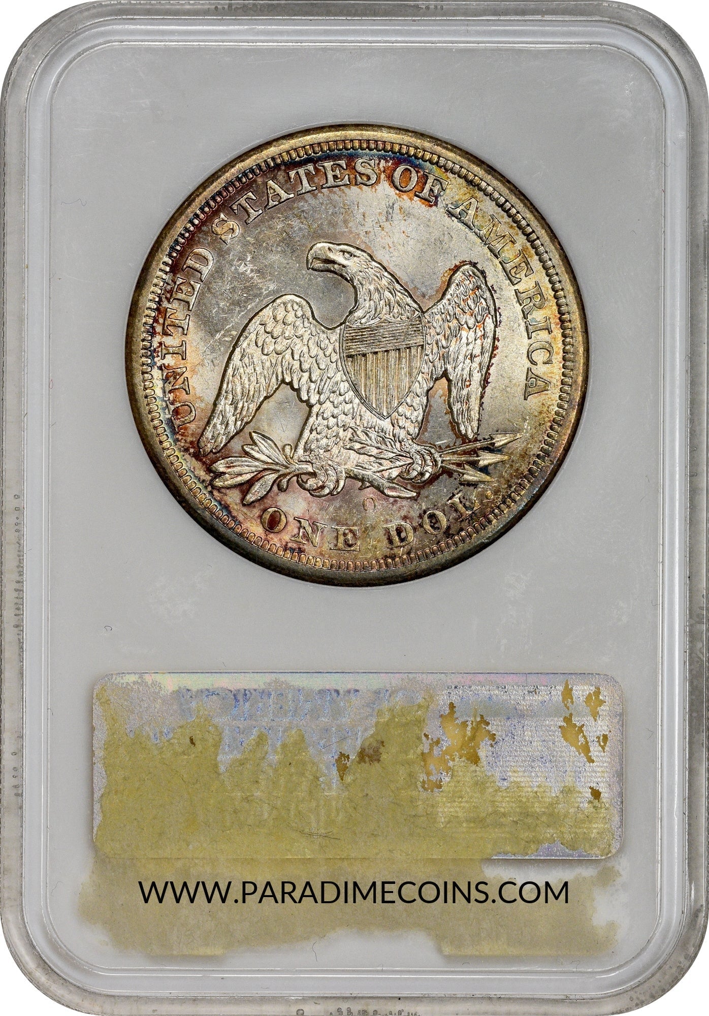 1859-O $1 MS60 OH NGC GOLD CAC - Paradime Coins | PCGS NGC CACG CAC Rare US Numismatic Coins For Sale