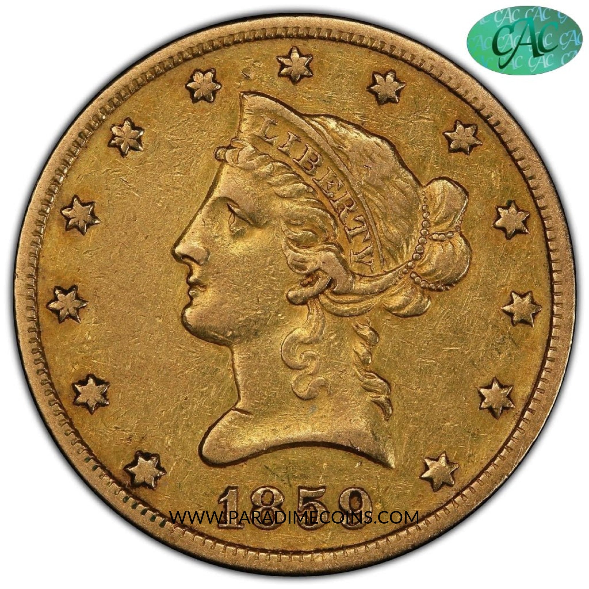 1859-O $10 XF45 PCGS CAC - Paradime Coins | PCGS NGC CACG CAC Rare US Numismatic Coins For Sale