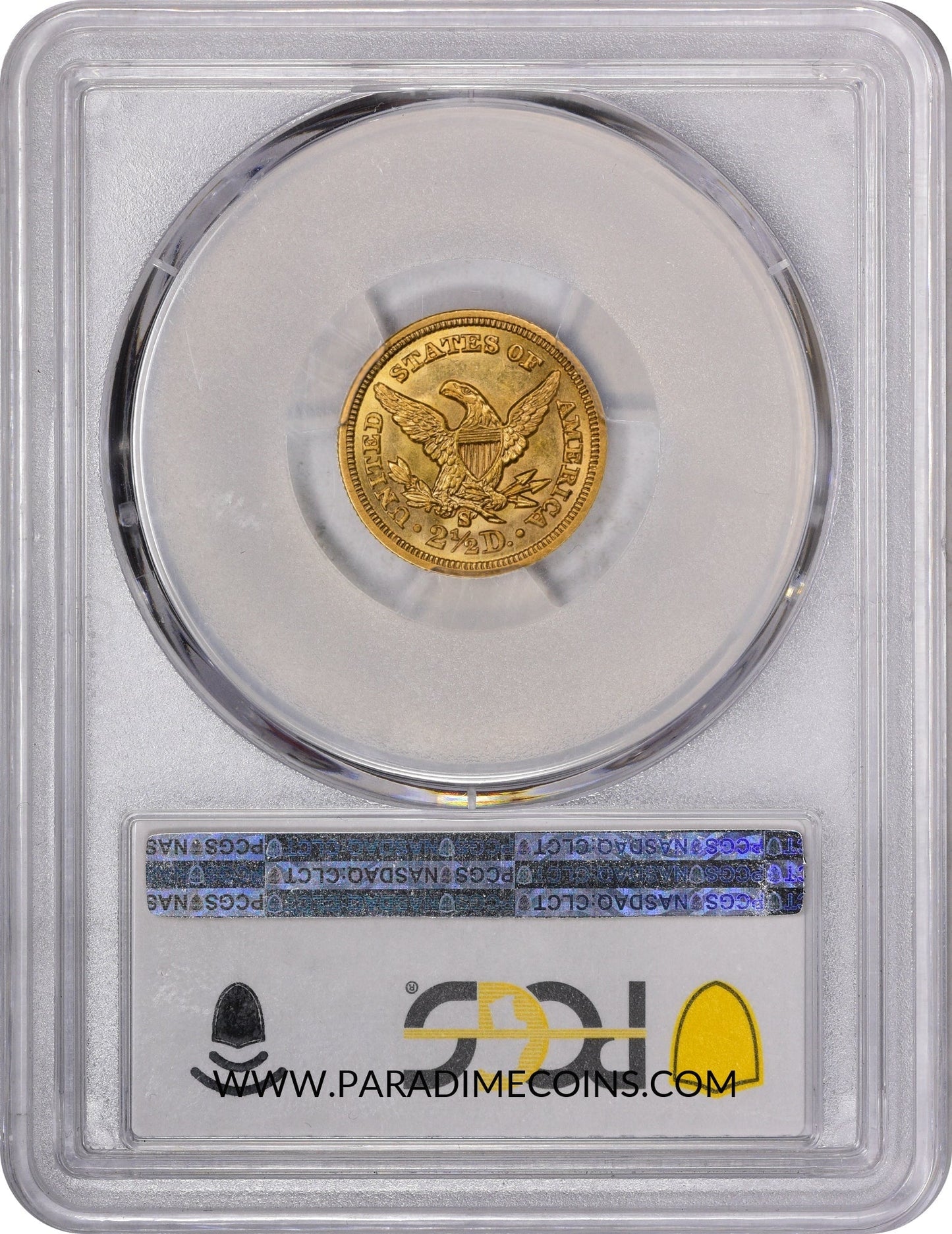 1859-S $2.5 MS62 PCGS - Paradime Coins | PCGS NGC CACG CAC Rare US Numismatic Coins For Sale