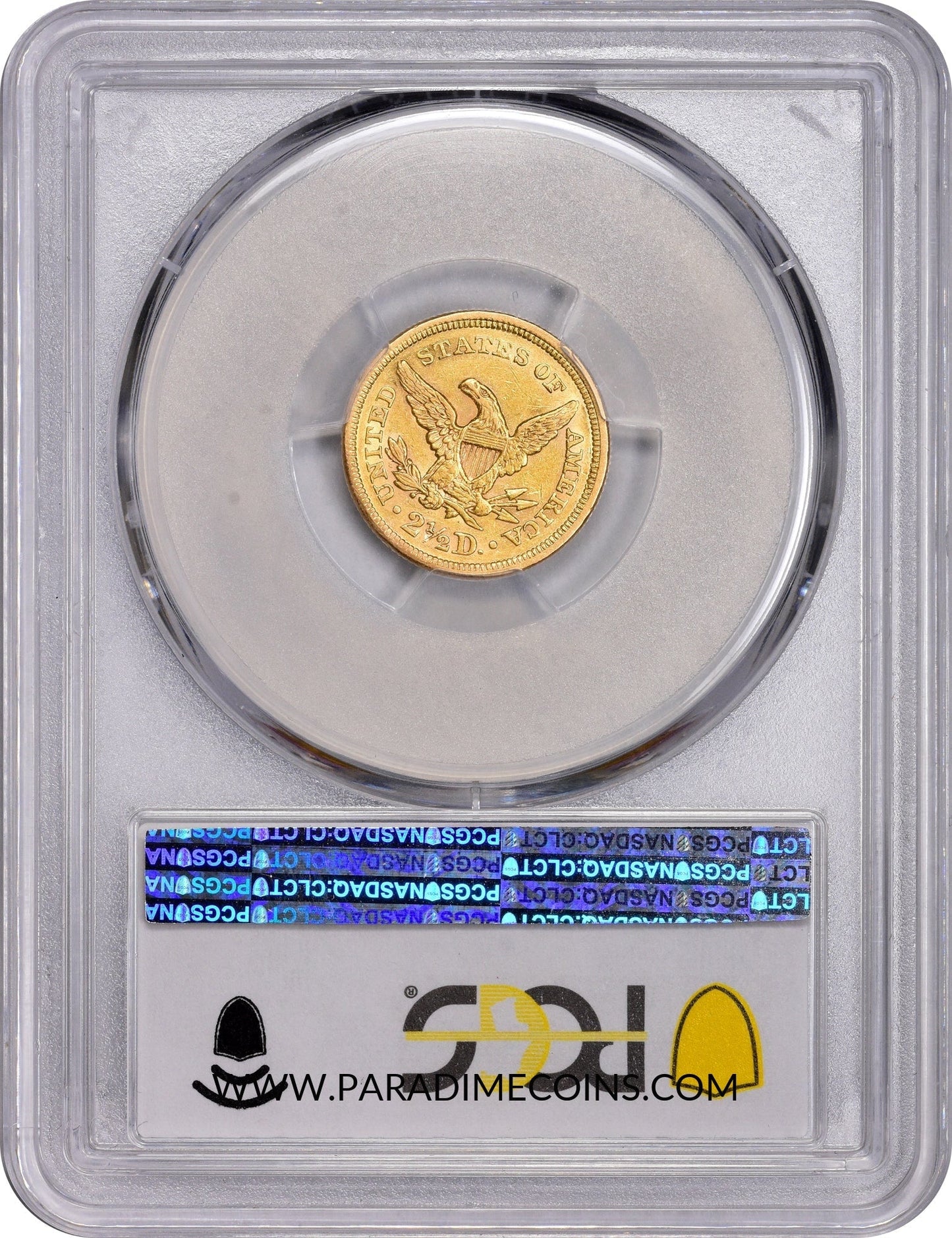 1860 $2.5 AU55 OLD REV. PCGS CAC - Paradime Coins | PCGS NGC CACG CAC Rare US Numismatic Coins For Sale