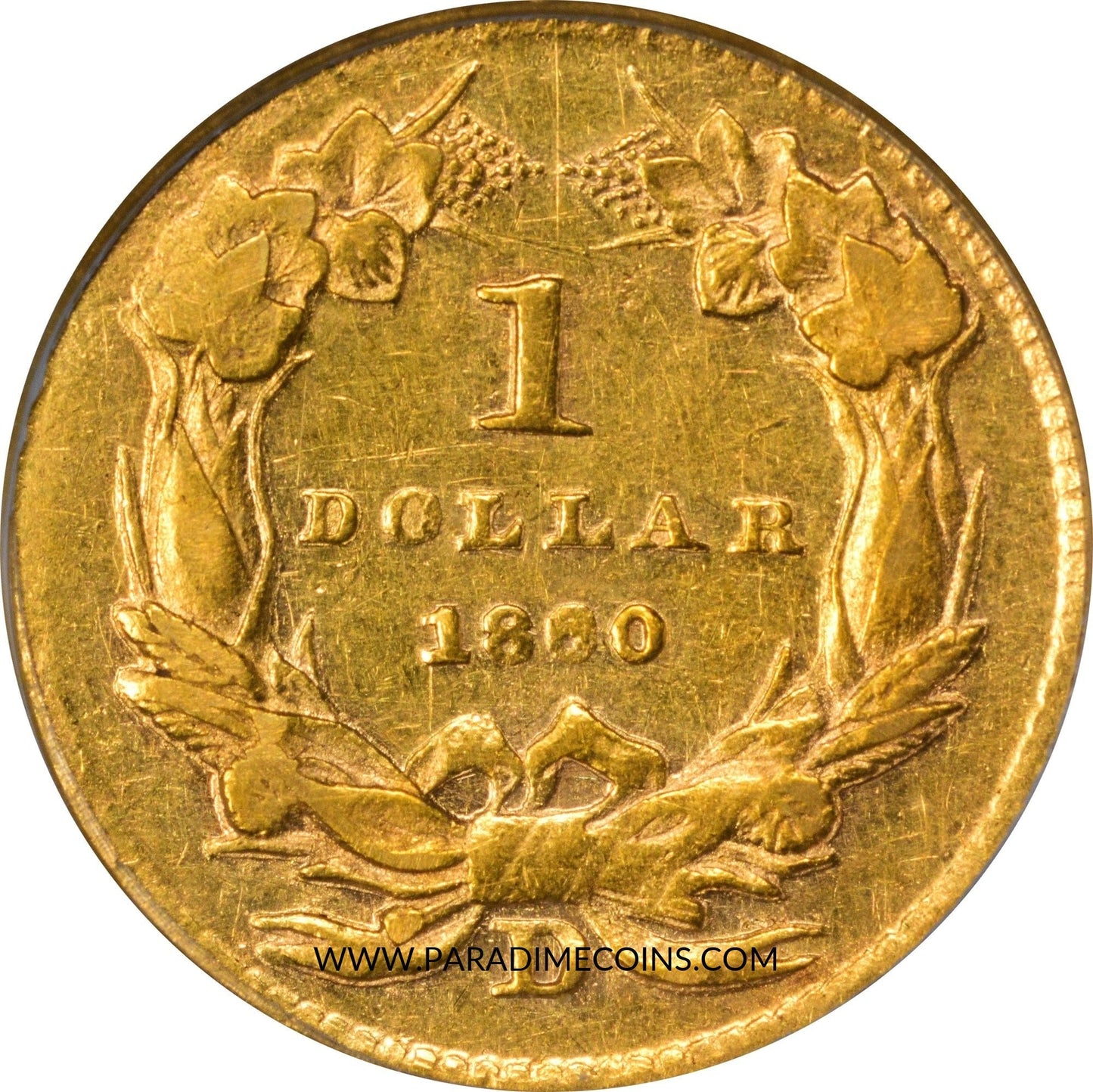 1860-D G$1 XF40 OGH PCGS GOLD CAC - Paradime Coins | PCGS NGC CACG CAC Rare US Numismatic Coins For Sale